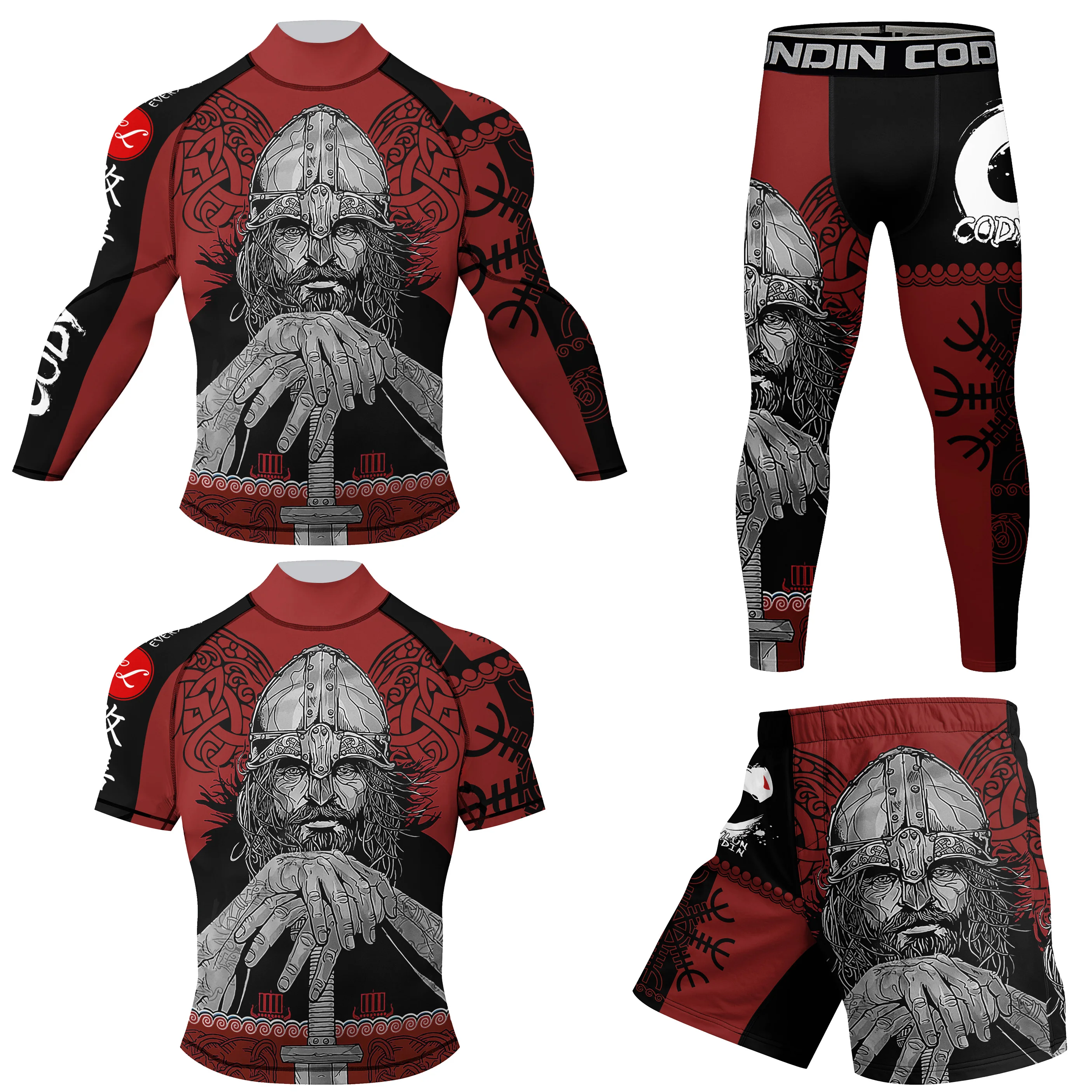 Strong Rubber Anti Men BJJ Rash Guards Jiu Jitsu Sublimation Printed Short Set Design Martial Art Clothing Compression Wear Suit