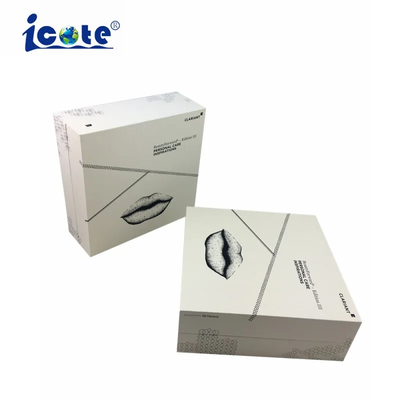 Customized French High-End Cosmetics Box Packaging 7inch LCD Screen Square Magnetic Flip Video Box with Printing