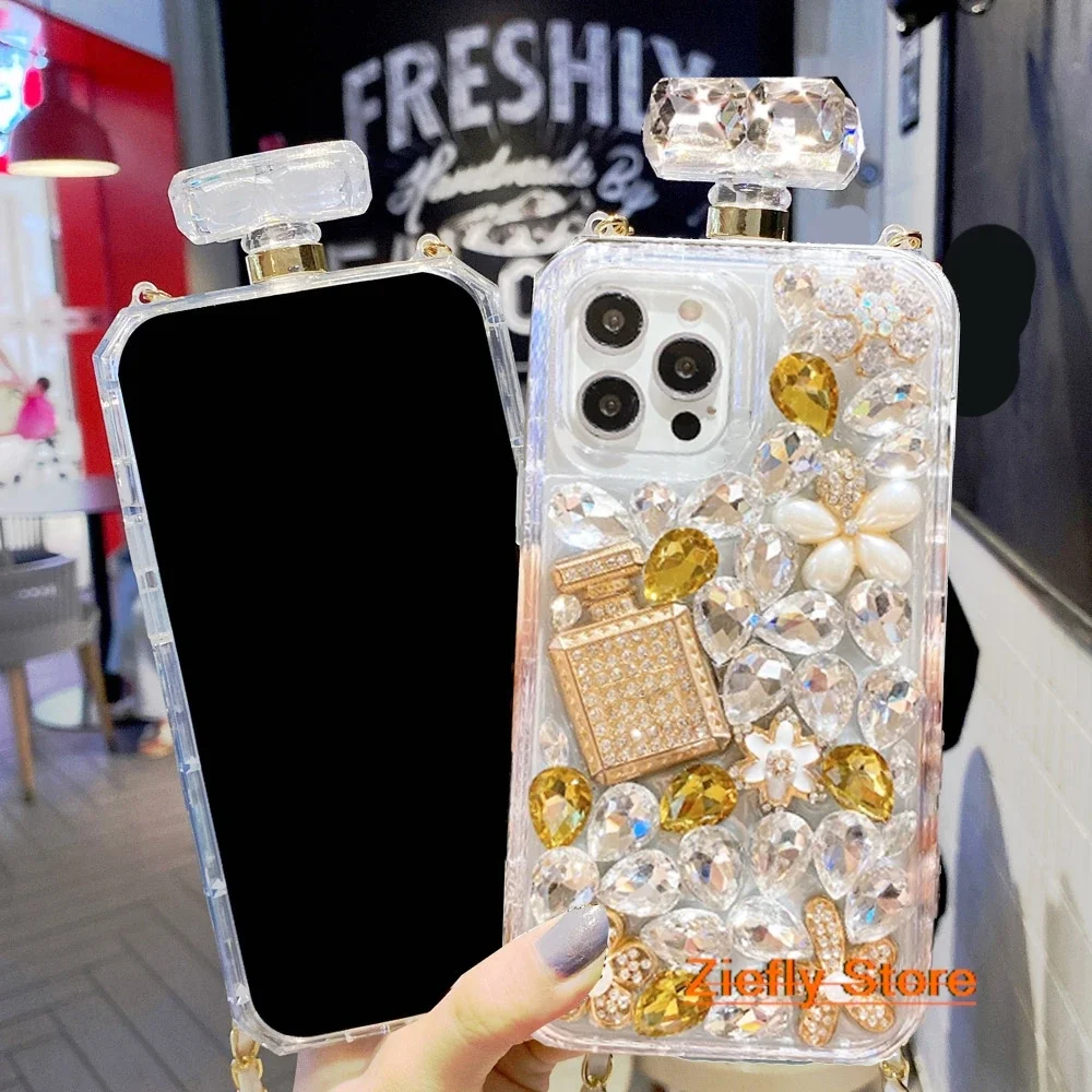 Роскошный блестящий чехол со стразами и бриллиантами 16 Plus 16pro 16 pro max Perfume Case для iphone 15 14 11 12 13 pro max bling Case