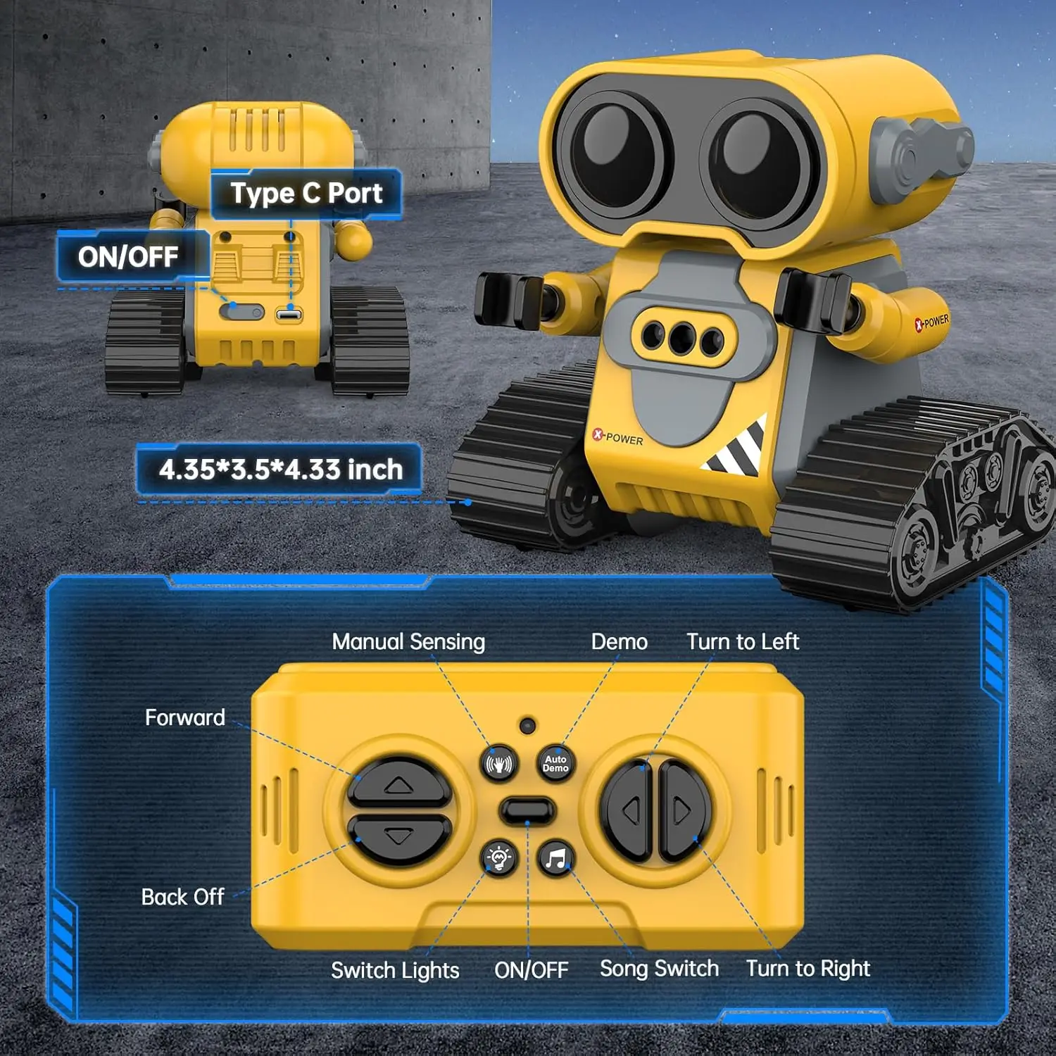 هامورود الحيوانات الأليفة الإلكترونية ألعاب روبوتية التحكم عن بعد روبوت الاطفال اللعب التجريبي التلقائي لفتة الاستشعار ضوء العين المتعددة السيارات