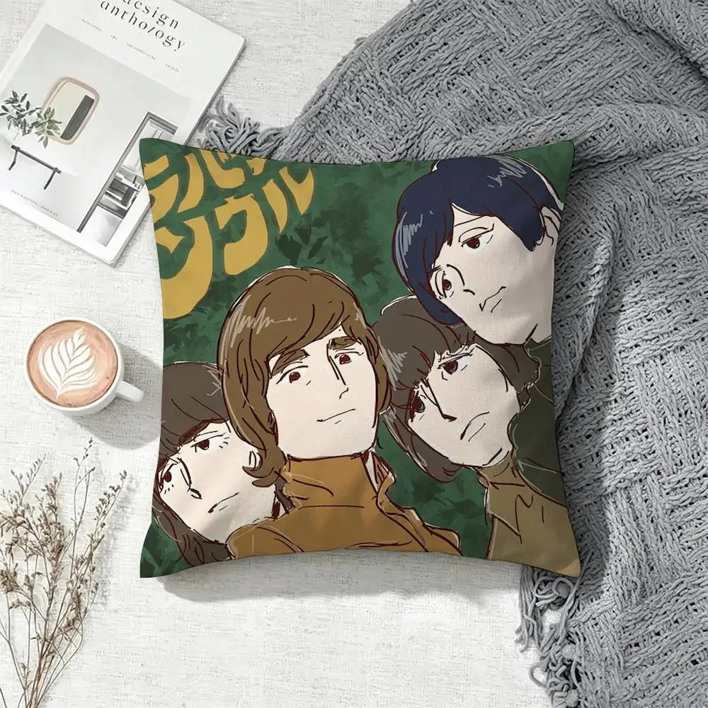 Band The B-BeaTLES-S  Double-Sided Printed Cushion Cover Bedroom Bedside Sofa Pillow Case