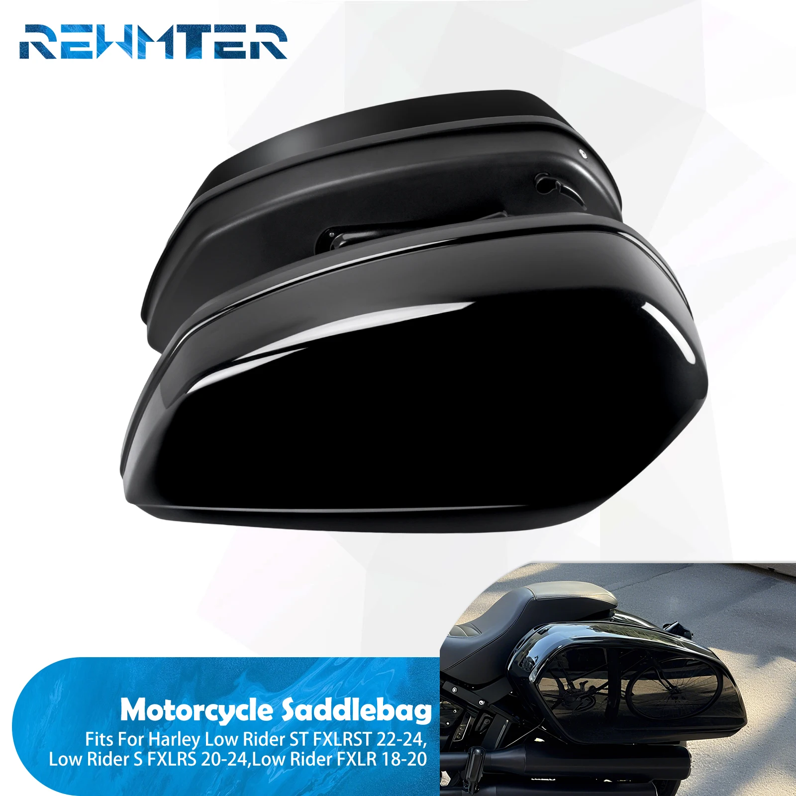 

Мотоциклетные черные седельные сумки, комплекты стыковки, жесткий чемодан для хранения для Harley Softail Low Rider ST FXLRST 2022-2024