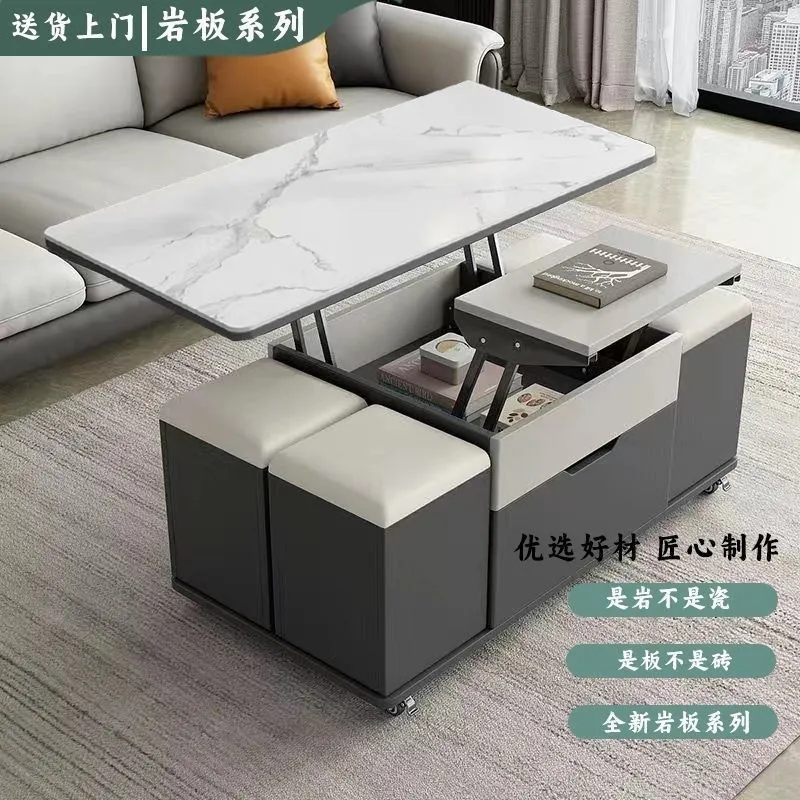 طاولة قهوة متعددة الوظائف، شقة صغيرة، طاولة طعام بسيطة وحديثة قابلة للطي