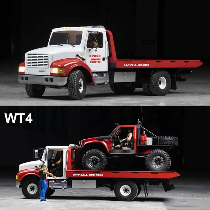 CROSSRC WT4 1/10 RC Wrecker Road Rescue Truck Recovery Remote Control Vehicle Model Kit Unpainted Two-speed Light Toy TH22416