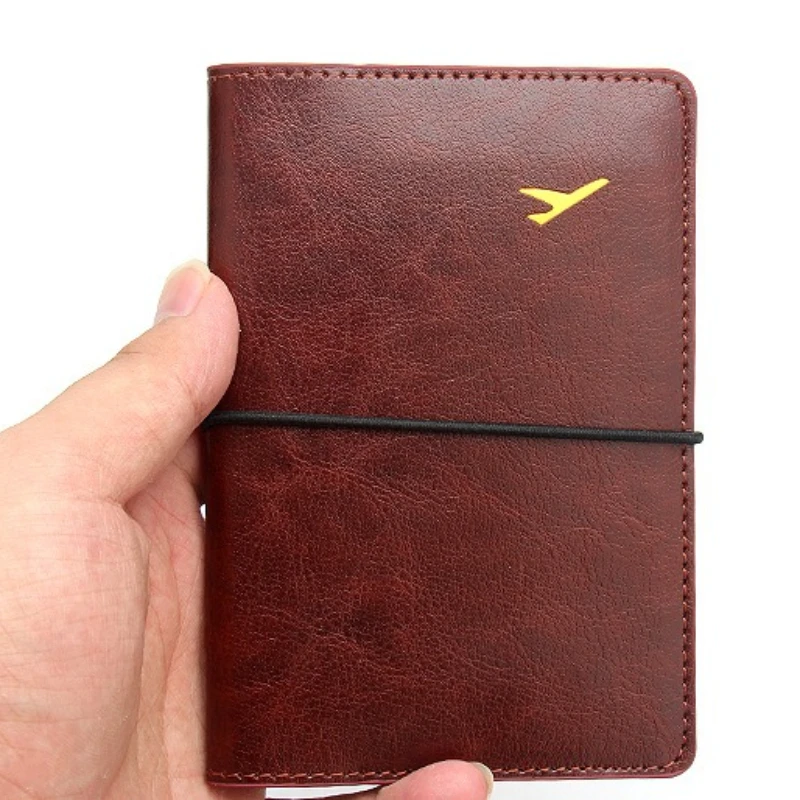 

Ultra Thin PU Leather Passport Cover Elastic Band Passport Case Women Men Ticket Holder Id Card Holders Leather Passport Holder
