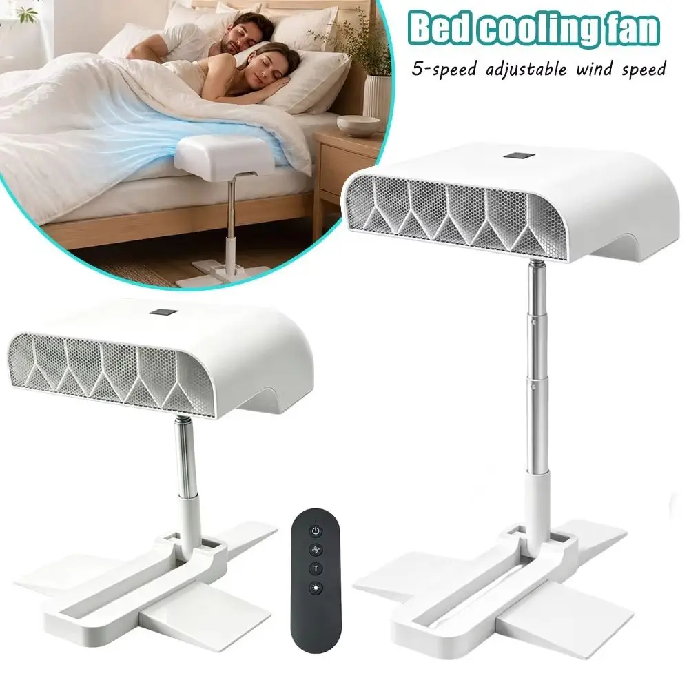 Wireless Remote Control Bed Air Circulator Silent 5 Adjustable Wind Speeds Bed Circulation Fan Portable 5 Speed Cooling Fan