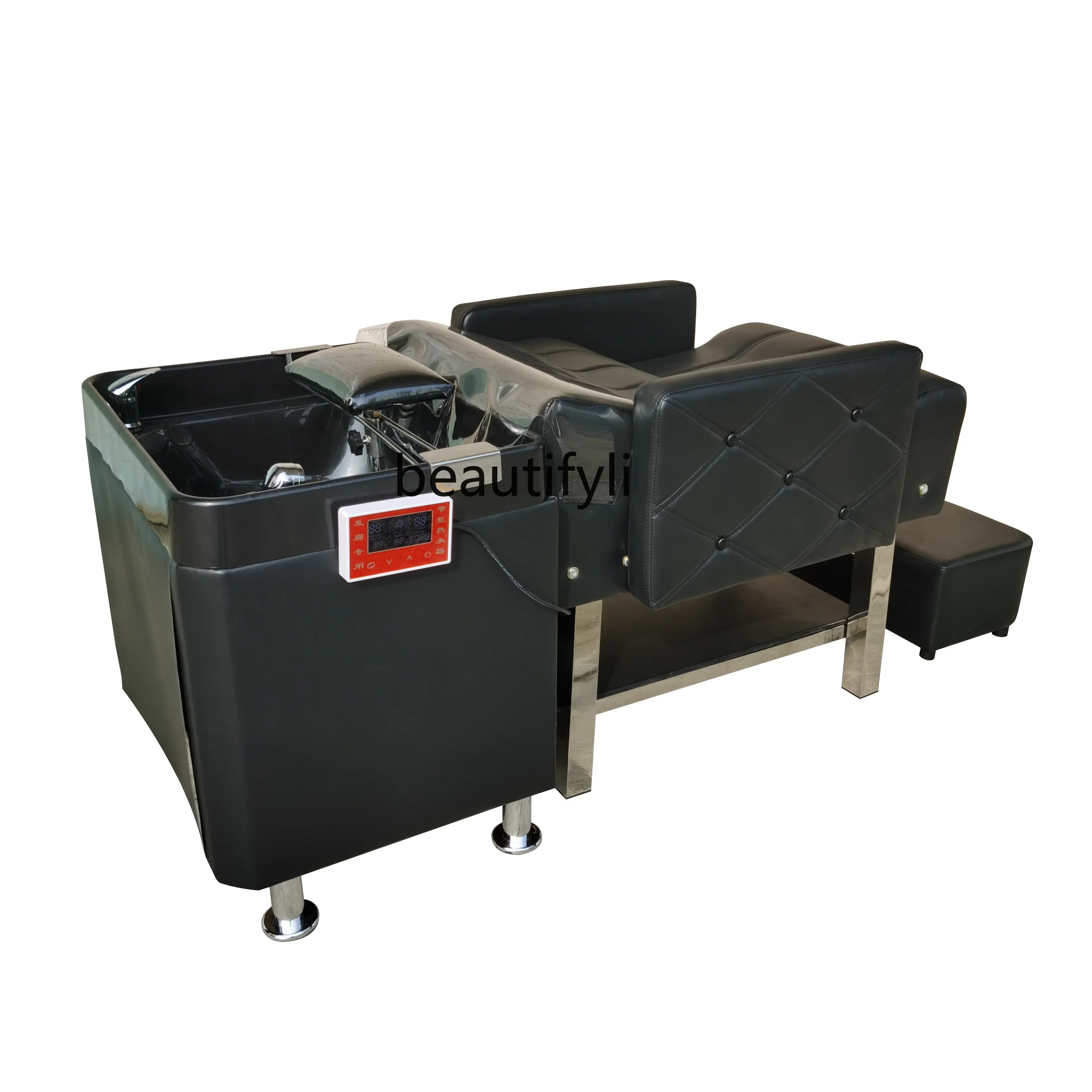 

Flushing Shampoo Chair Barber Shop Small Lying Half Flushing Bed Stainless Steel Tripod Punch Bed