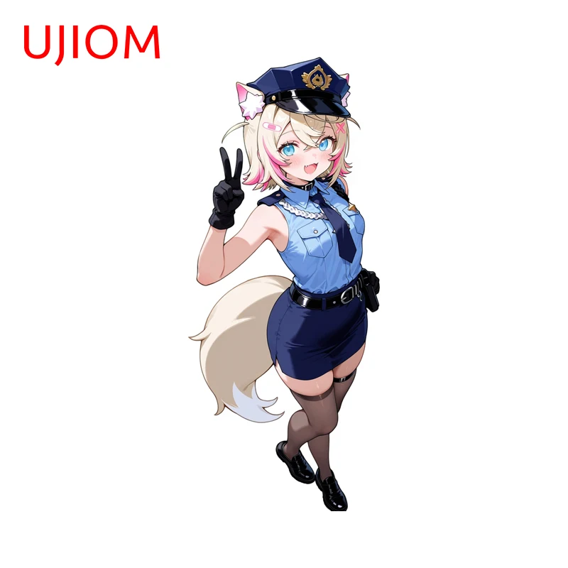 UJIOM Police Mococo Abyssgard Hololive Wall Stickers Charming Character Toolbox Decal Waterproof Living Room Decoration DIY