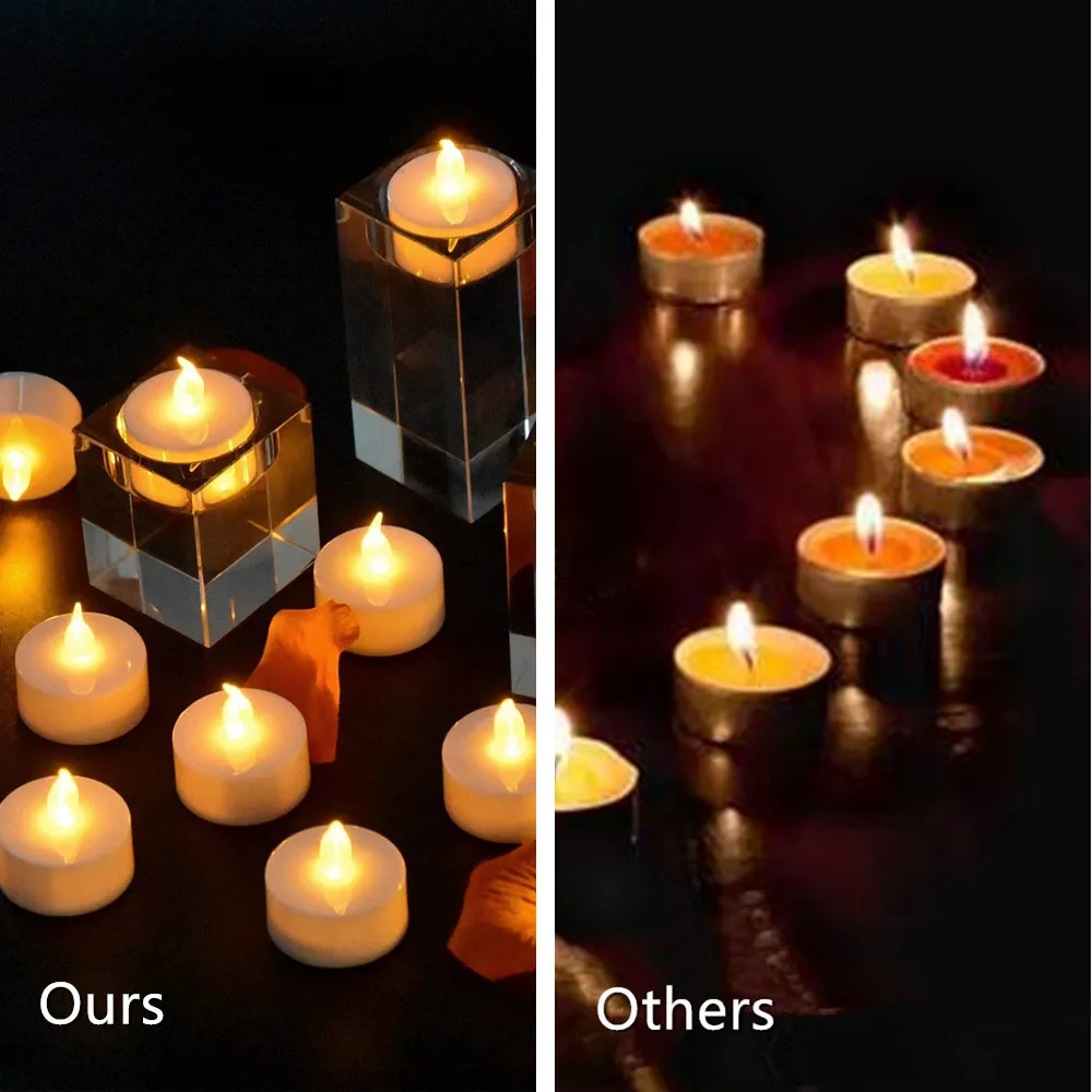 Flameless Flickering Tea Lights LED Candles with 6 Hours Cycle AutoTimer / Remote Control Battery Operated Electronics Tealights