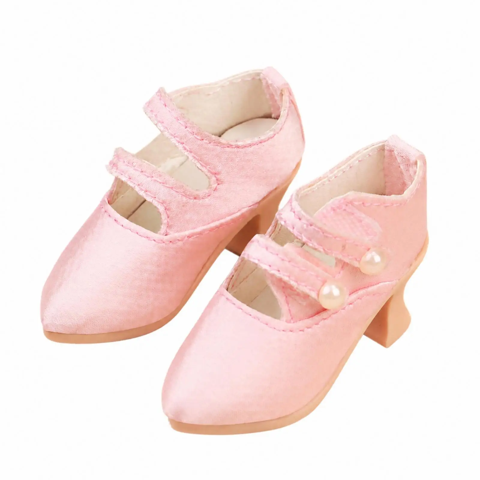 Handmade Resin Doll Shoes for 1/4 Scale Female BJD Dolls Elegant High Heel Pointed Toe Strap Vintage Style Footwear