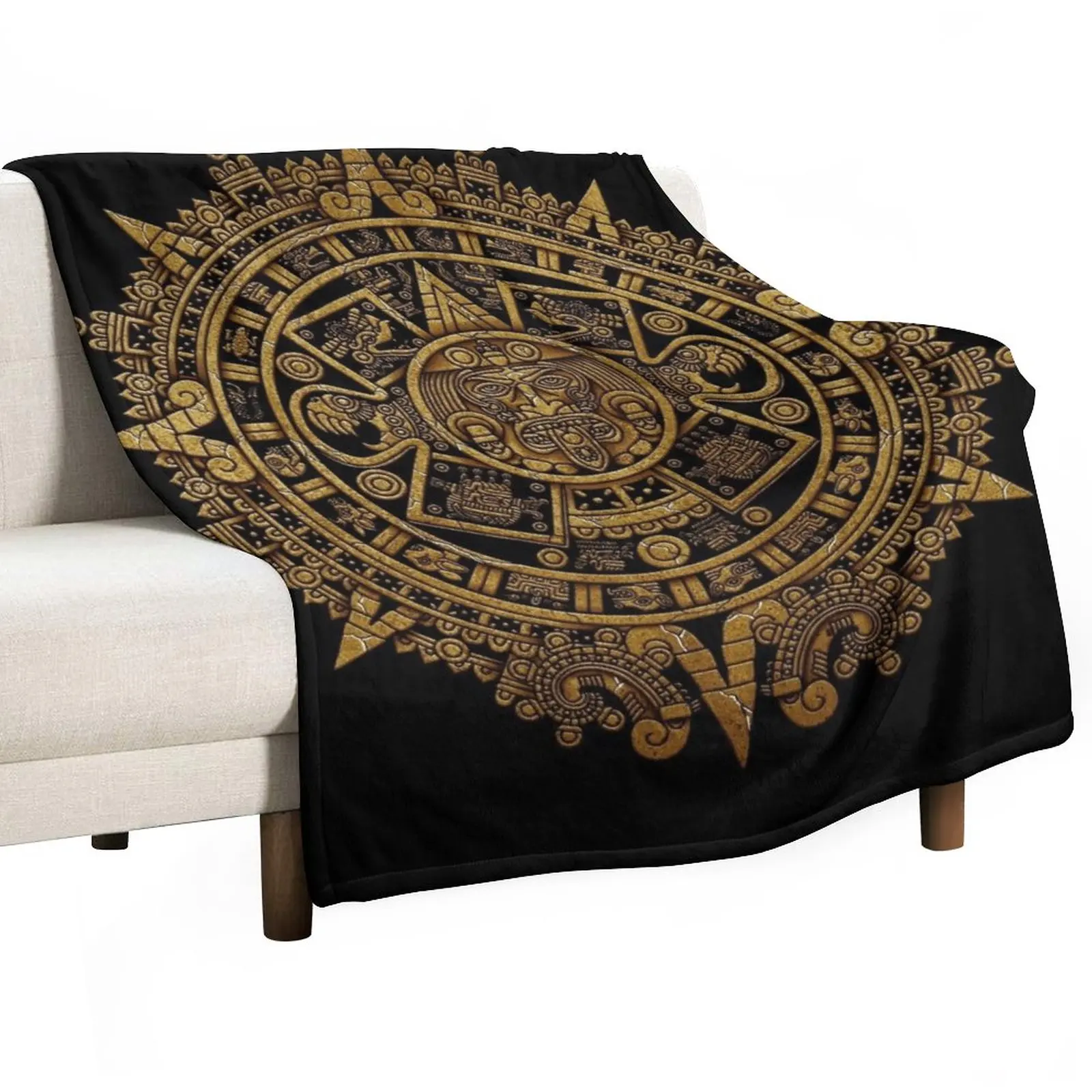 

aztec calendar 3 Throw Blanket Sofa Quilt Custom Blanket