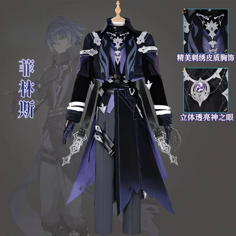 Genshin Impact Flins Cosplay Costume - Song of the Hollow Moon Elegant Fantasy Dress Full Set for Women Halloween
