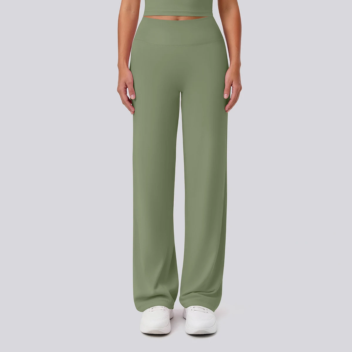 Rooftrellen Damen-Sporthose, Schlaghose, Hochgeschnittene, Lose Weite Hose, Einfarbig, Dünne Fitness-Sporthose für Frauen – Detail 38