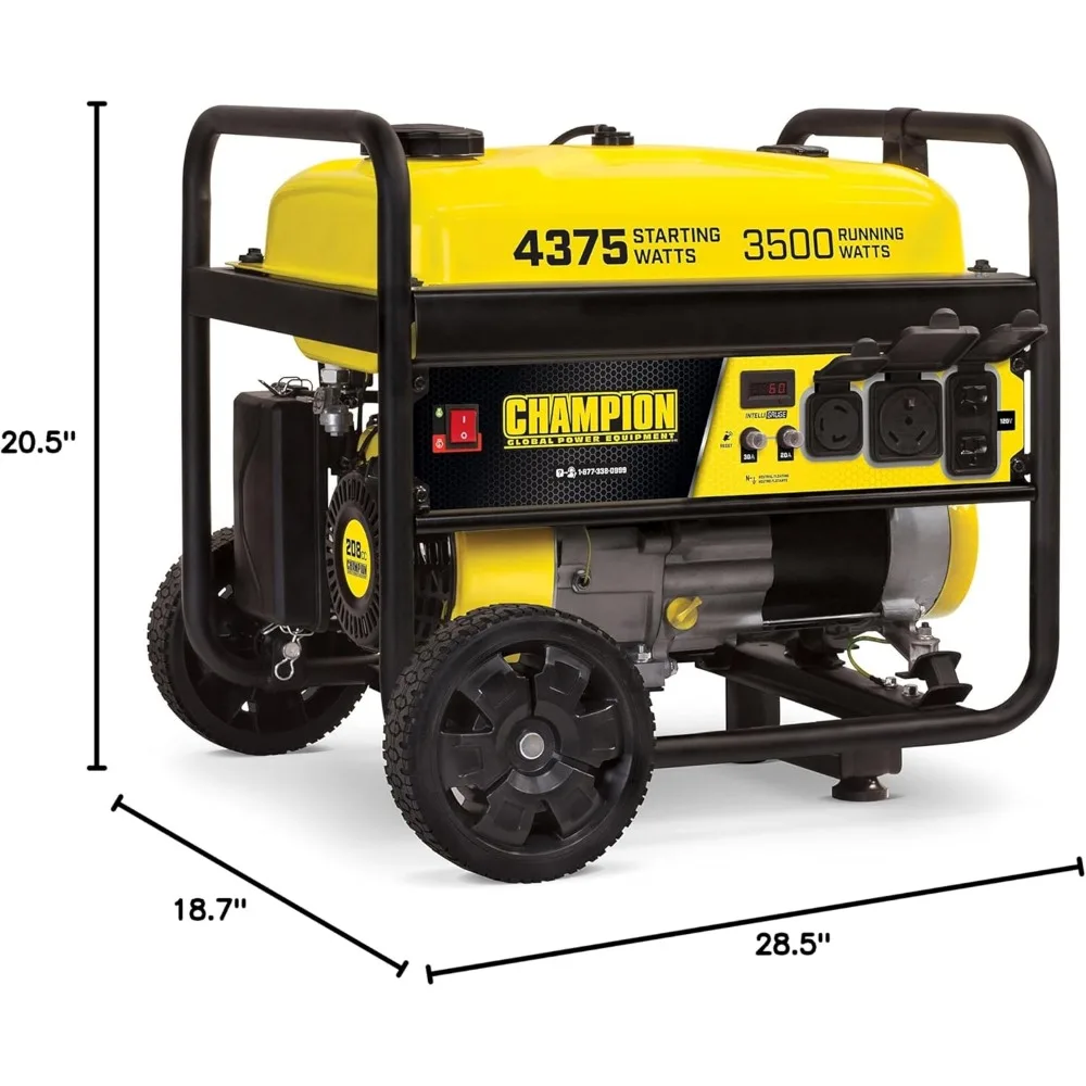 4375-Watt RV Ready Portable Generator with Wheel Kit, CARB