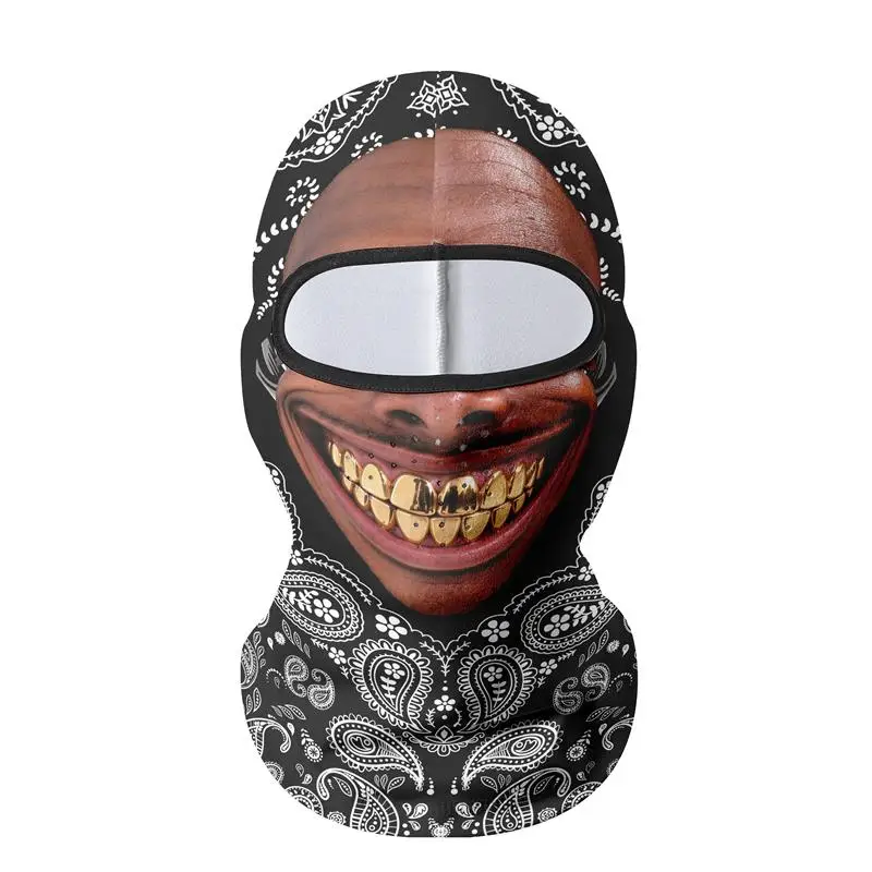 Funny 3D Teeth Face Printed Ski Mask Balaclava Full Face Cover Snowboard Ski Outdoor Sports Headwear