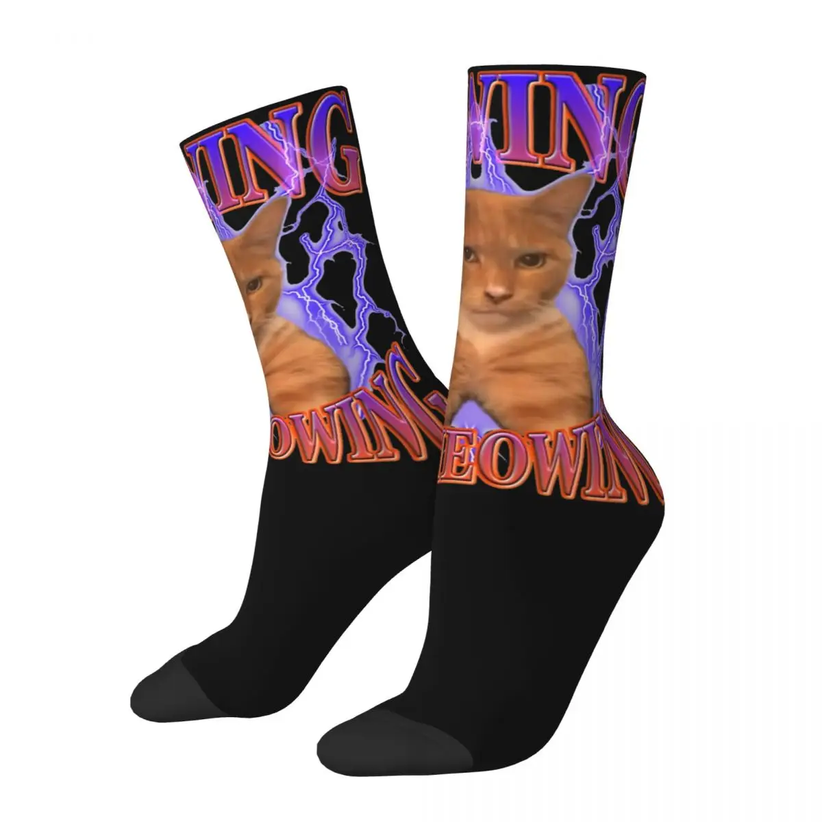 Mewing Not Meowing Funny Cat Meme Socks Merch For Men Women Humor Animal Crew Socks Comfortable Best Gifts