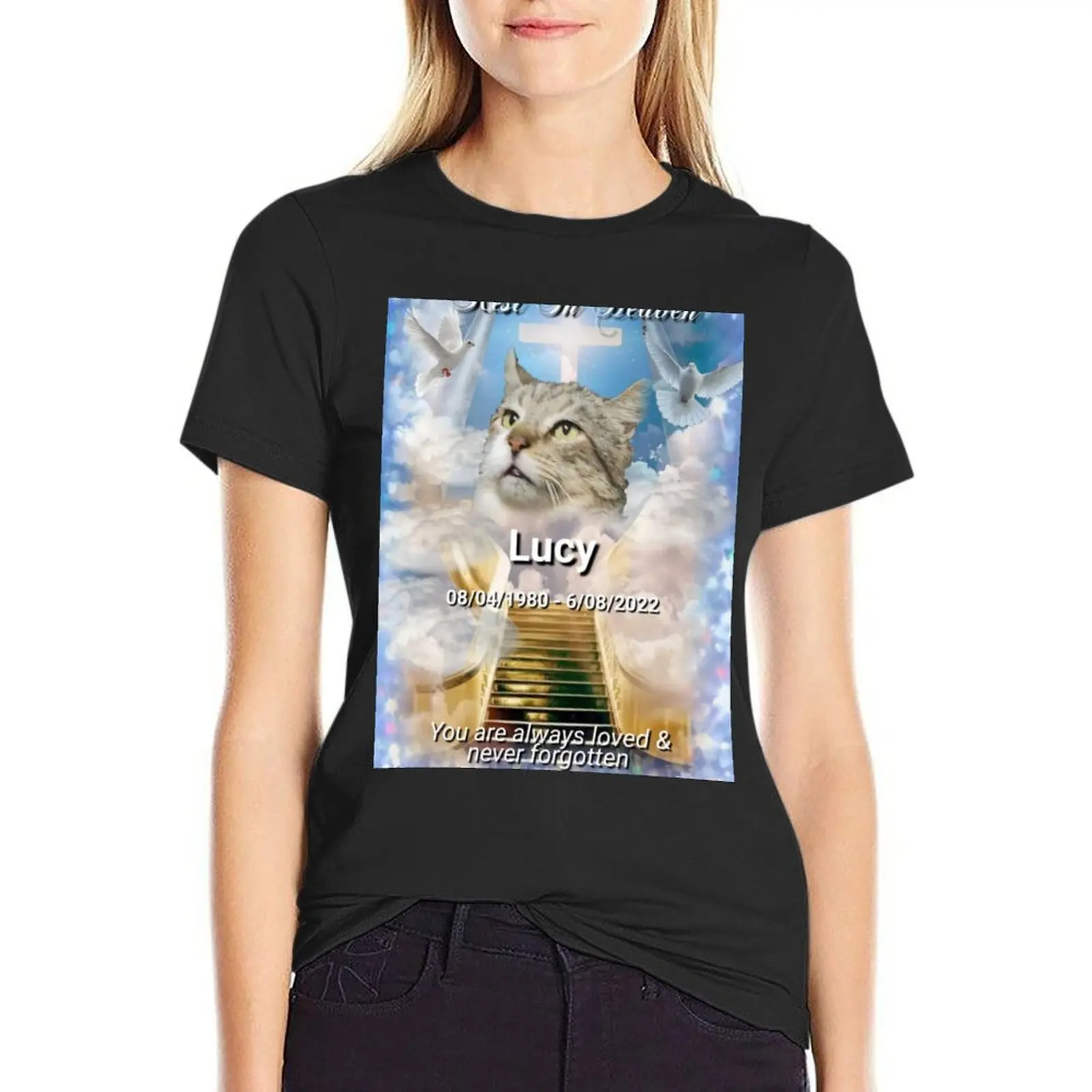 RIP IN PEACE LUCY T-Shirt hippie clothes Short sleeve tee funny graphics workout shirts for Women