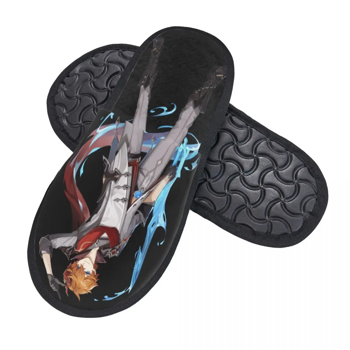 Genshin Impact Childe Tartaglia Men Women Furry slippers Warm pantoufle homme Home slippers