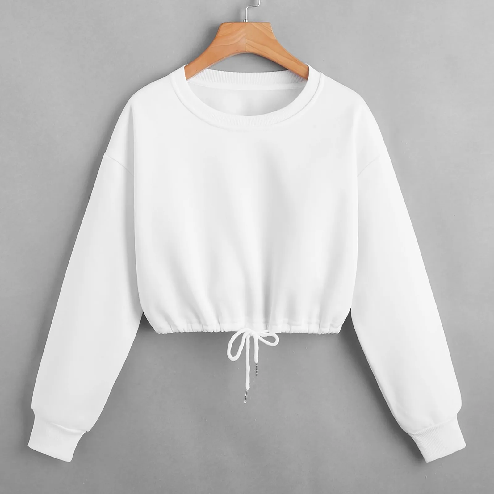 Hoodies Crop Top Oversize Womens Sweatshirts Loose All Match Hooded Pullovers Drawstring Long Sleeve Blousess Trendy Sudaderas