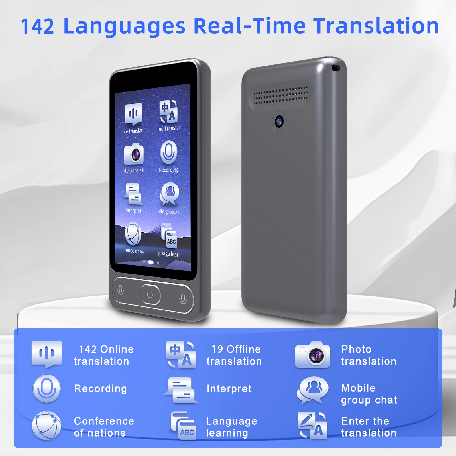 TR10 Voice Translator Device, Tradução Offline, Interpretação Simultânea, Texto e Foto, 142 Idiomas