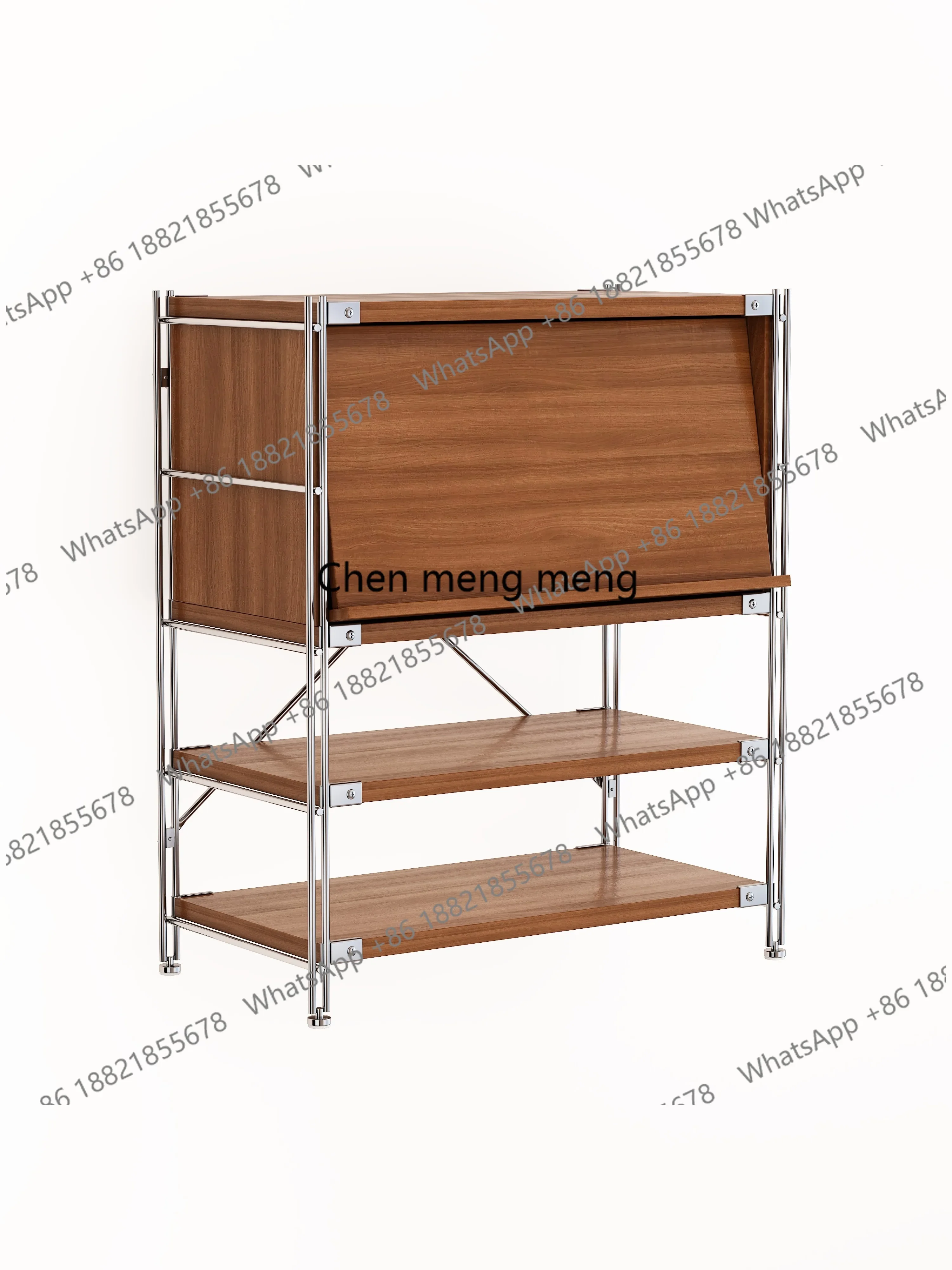 z10Storage Rack Home Dining Side Cabinet Living Room Storage Display Sofa Vintage Magazine Record Cabinet