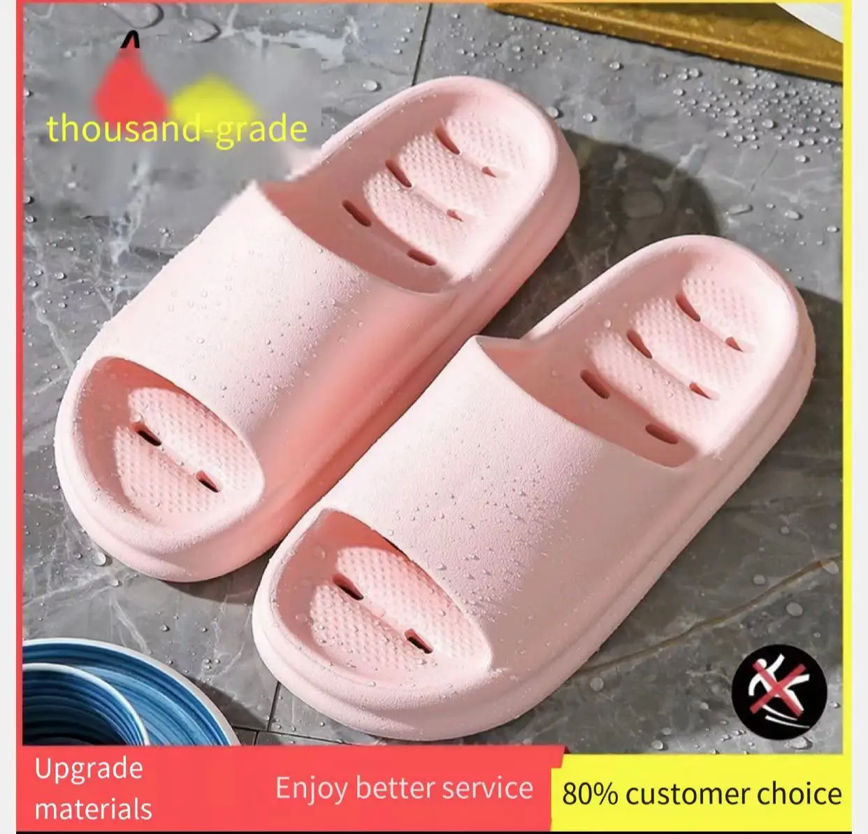 Bathroom Shower Slippers for Men Summer Thick Sole Anti slip and Leakage Slippers for Quick Drying Hollow out Hotel Couple Sanda