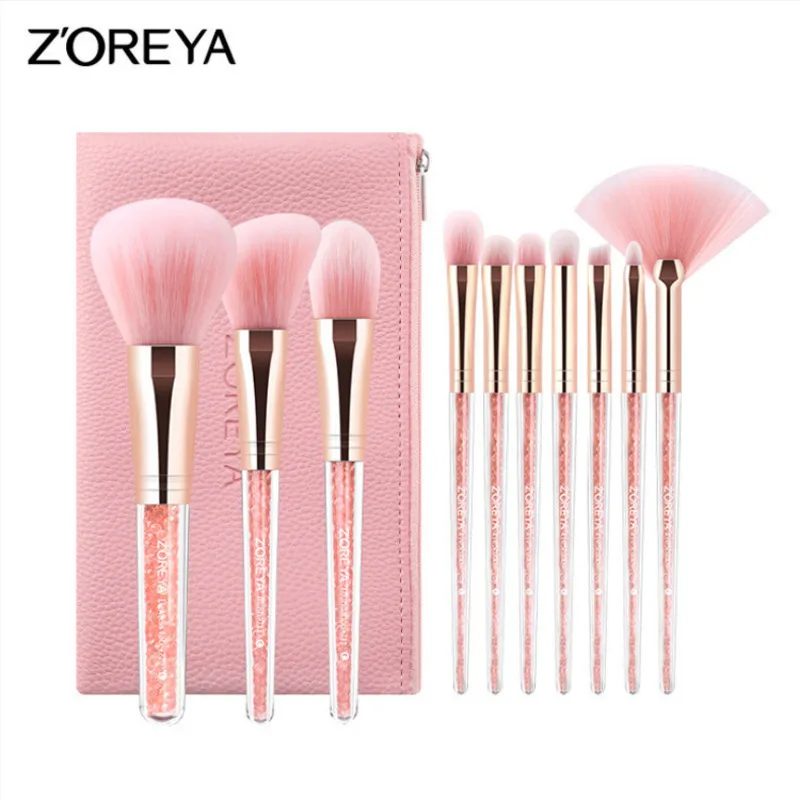 

ZOREYA Pink Diamond Makeup Brush Set Portable Beauty Tool Storage Bag Special 10 Makeup makeup brushes & tools