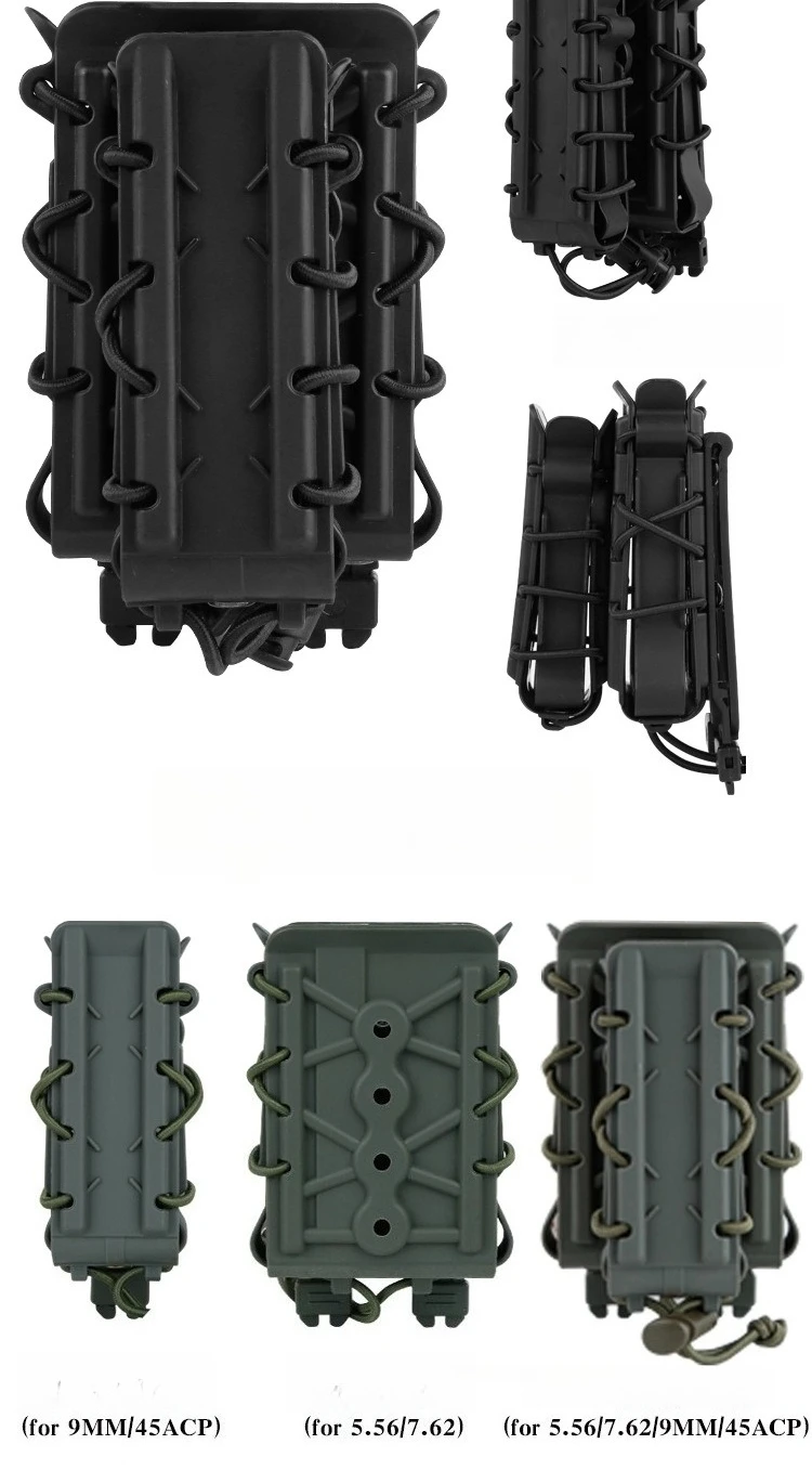 Adjustable Shooting/Hunting Magazine Pouch with MOLLE System for 5.56/7.62/9mm/45ACP Alien Magazine Pouch