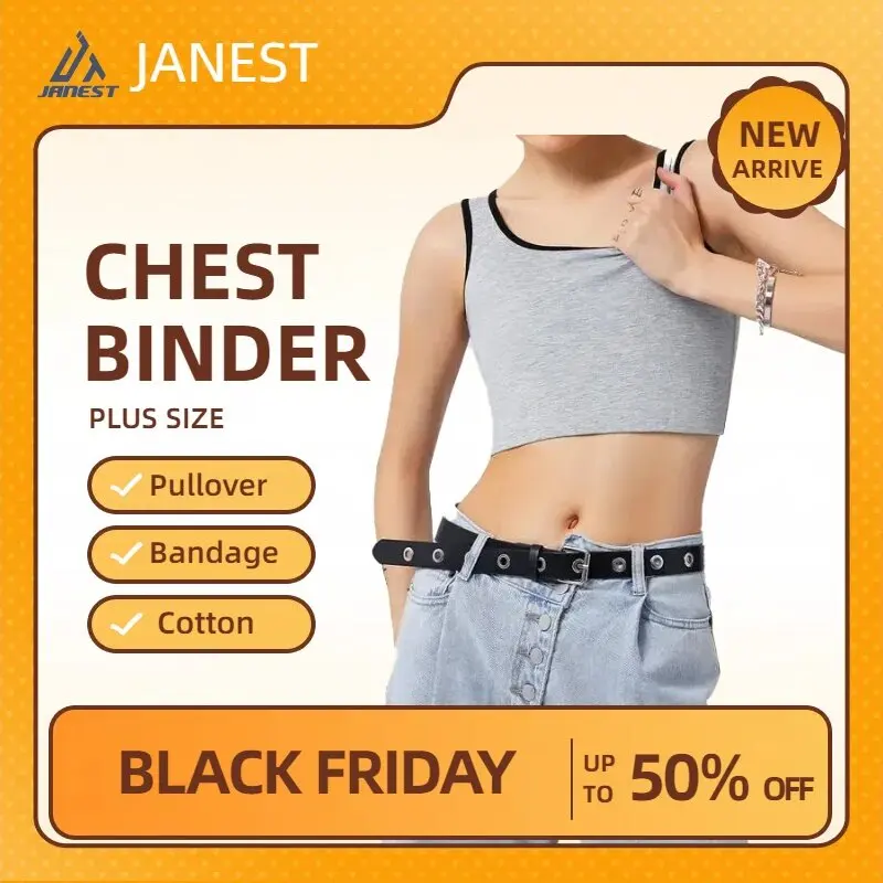 Janest Pullover Bandage Stretchable Chest Binder Trans Underwear Strengthen Bandage Reinforced Short Corset Clothing Women