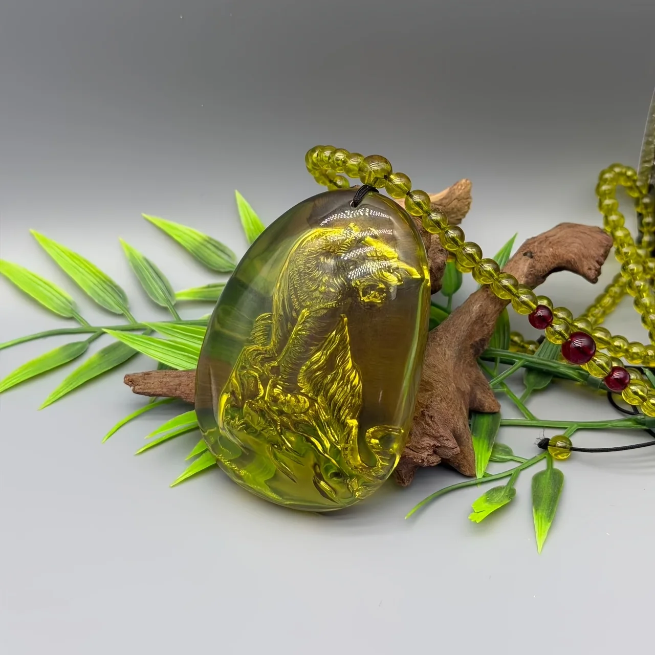 Baltic Amber Blue Amber Pendant Tiger Necklace Men's and Women's Versatile