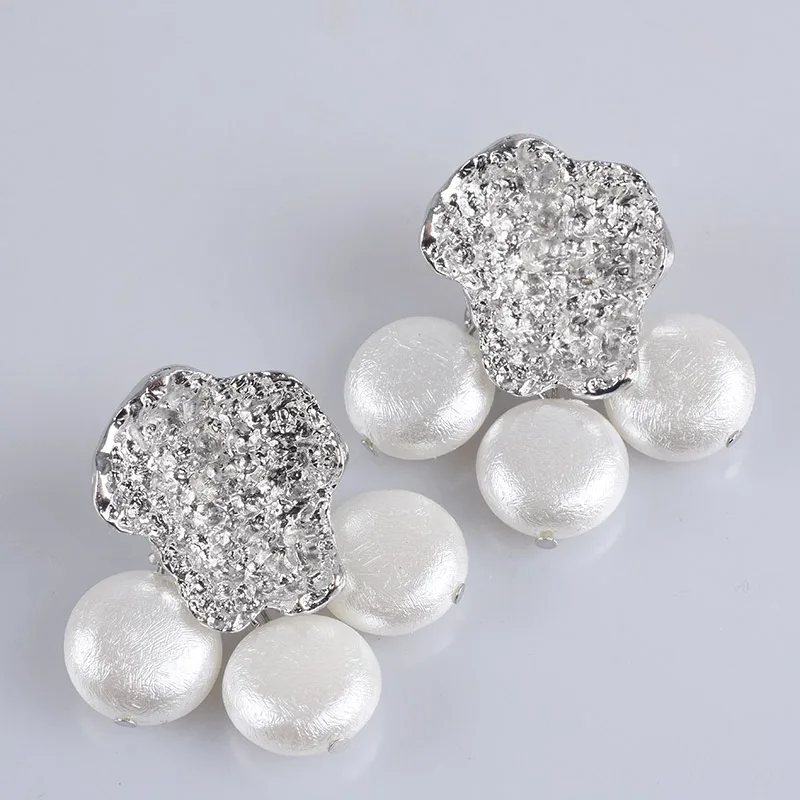 European And American Irregular Geometric Pearl Fringe Earrings Temperament Female Jewelry Gifts 2024