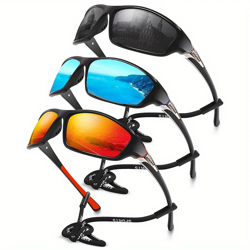 3 pieces/set of polarized sports sunglasses! Surrounding UV380 protection, suitable for cycling, fishing, and driving