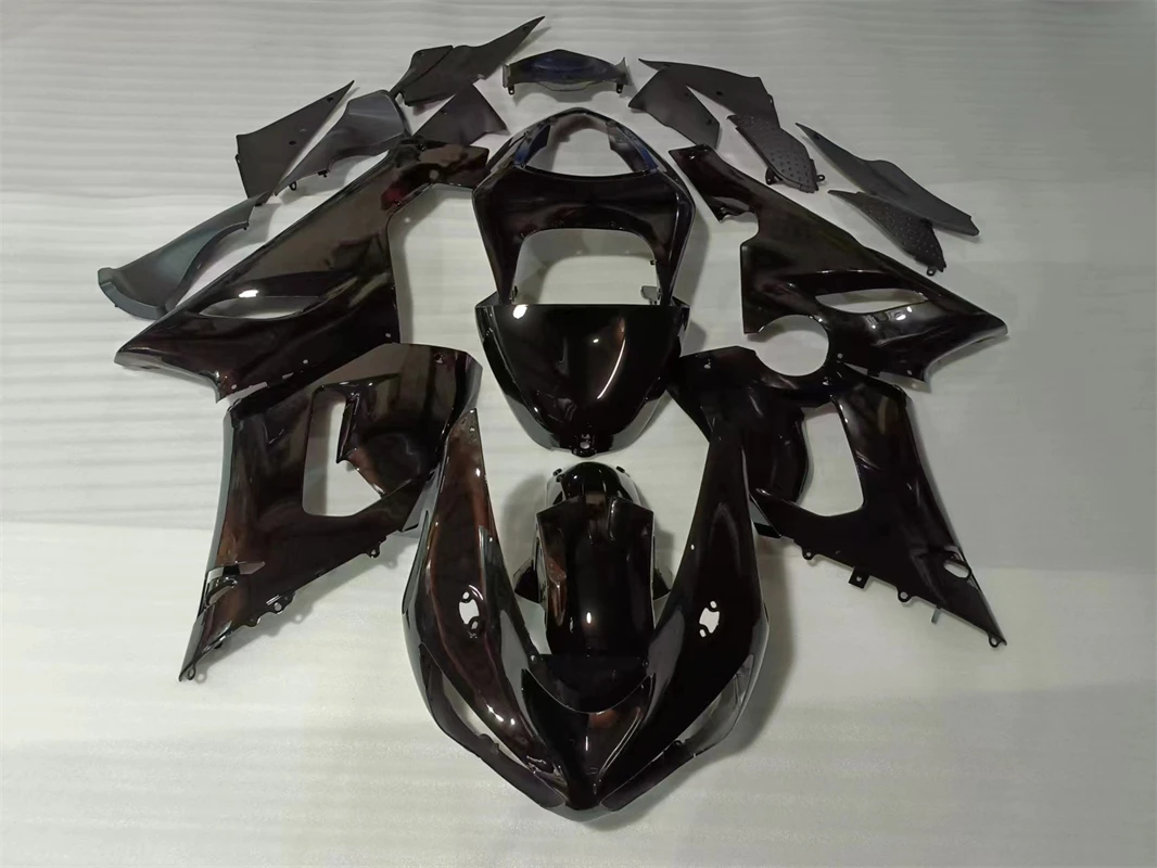 Body kits for Kawasaki ZX6R fairing kits 2005 2006 all glossy black plastic fairing kits set 05 06 Ninja 636 fairings