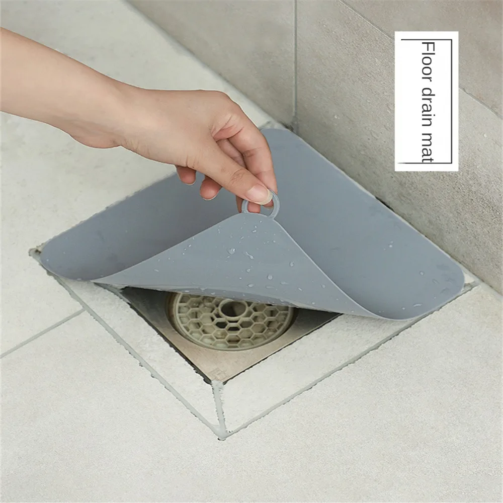 Bathroom Floor Drainer Not Easy Deformation Square Design Silicone Opp Packaging Bathroom Supplies Anti-odor Artifact Waterproof