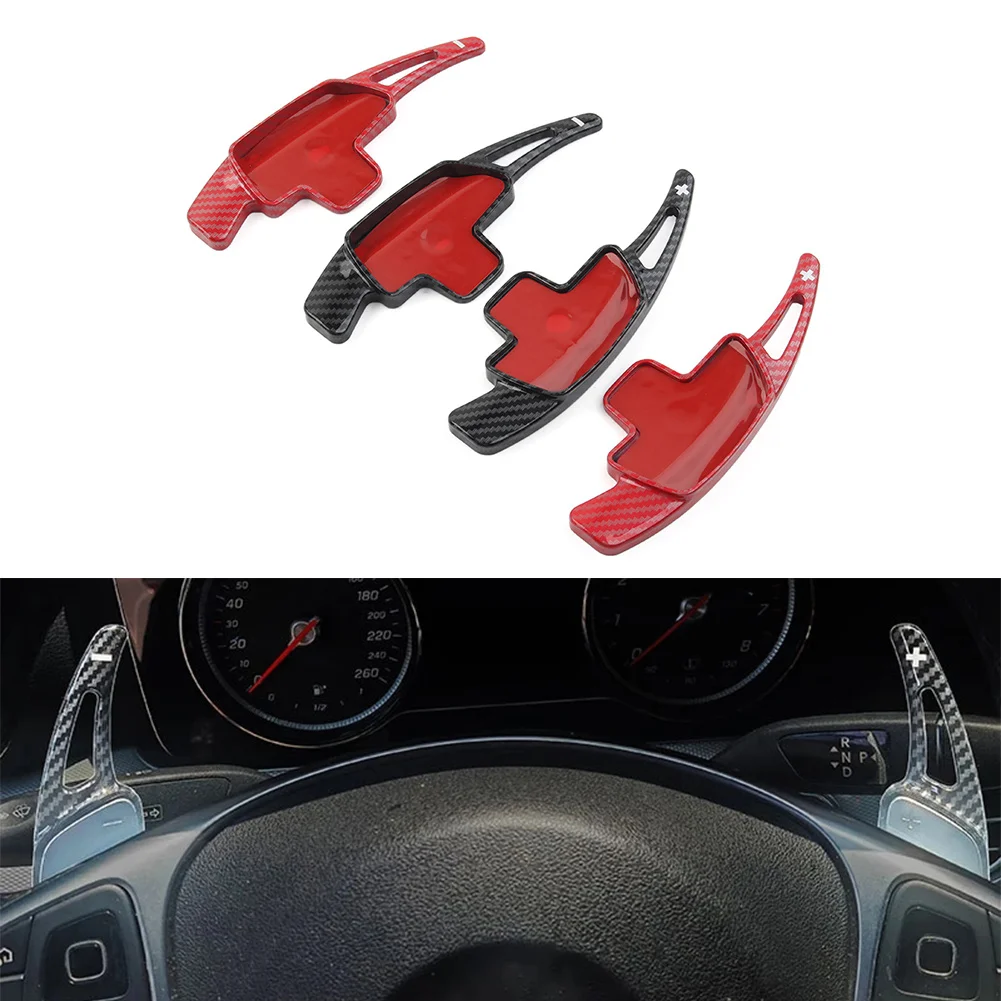 Carbon Fiber Look Car Steering Wheel Paddle Shifter Extension For Mercedes-Benz A/B/C/E/S/G/V-Class NOT FIT FOR   MODELS