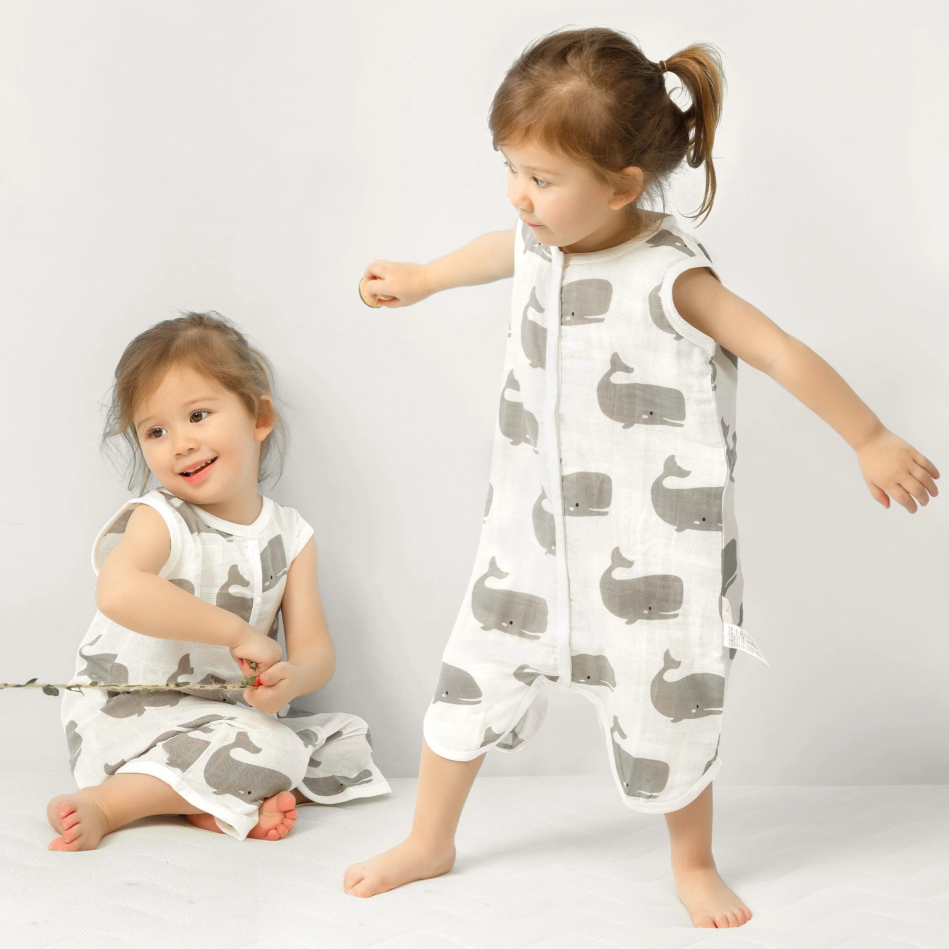 Saco de dormir para bebé, gasa de pierna dividida, saco de dormir fino de verano para niños, chaleco de algodón para recién nacidos, antipatadas colcha, nuevo