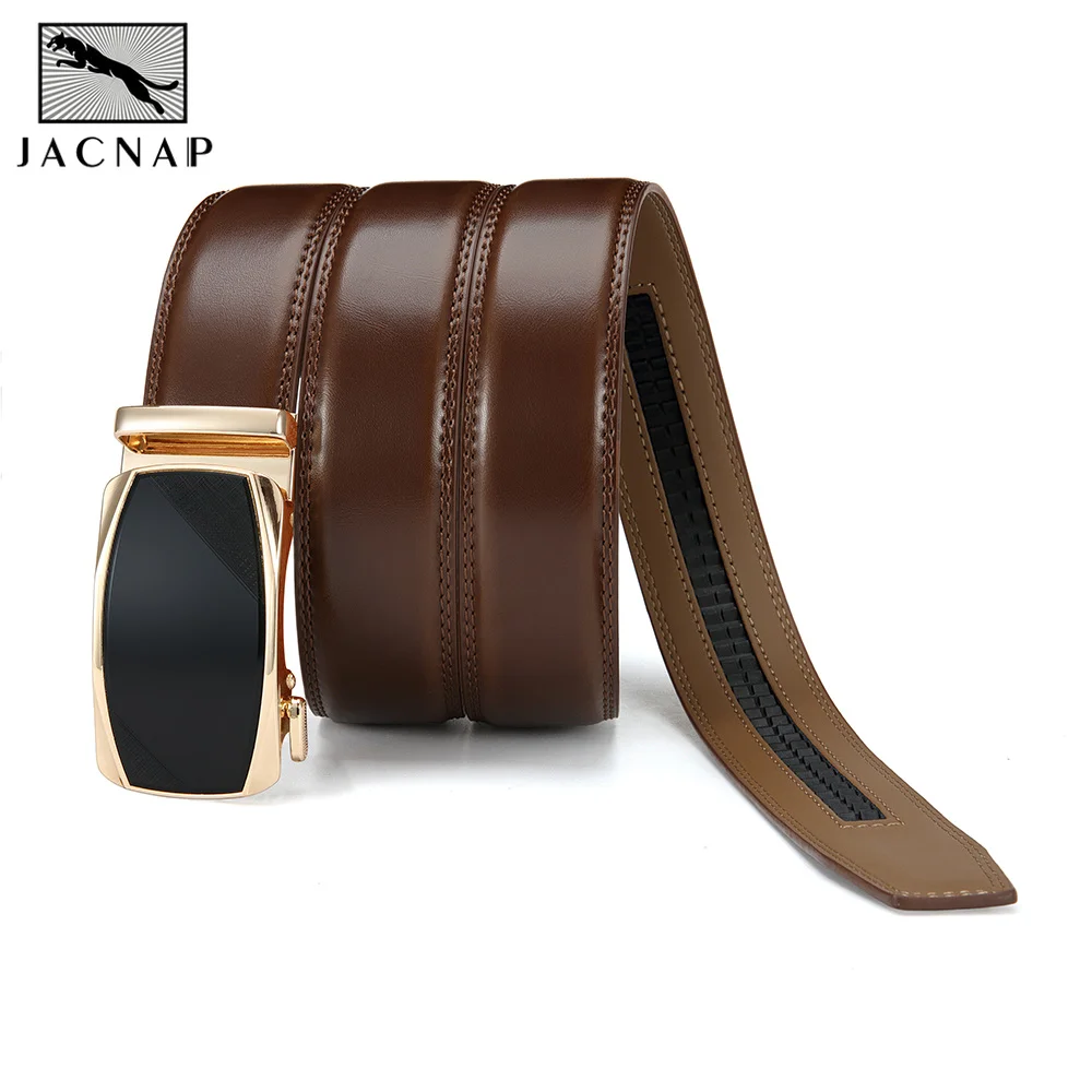 Fashion Business Men'S Belt Genuine Luxury Brand Belt Automatic Buckle Belt Leather Soft Belt With Cargo Pants Jeans Belt