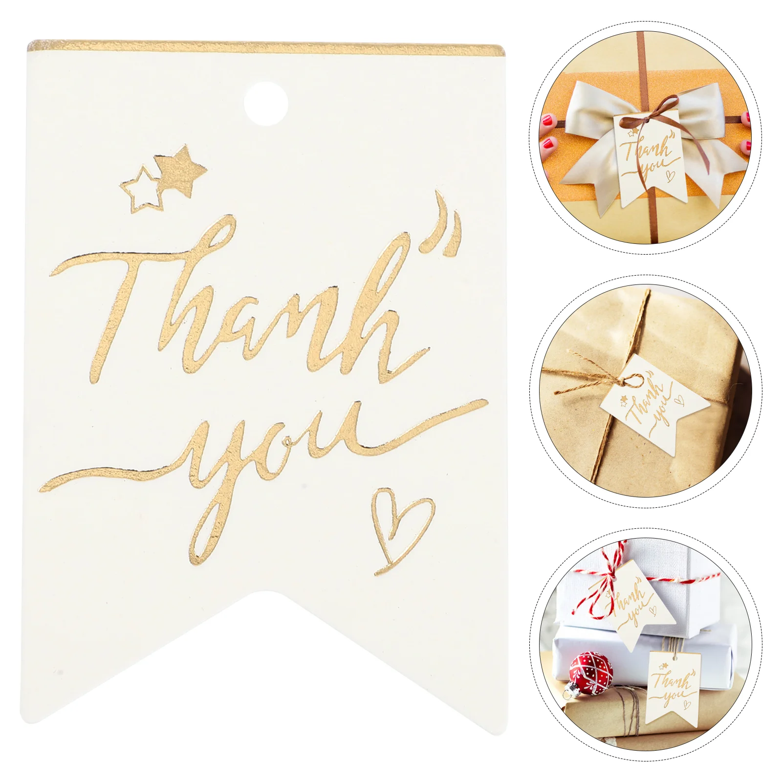 

100 Pcs Wedding Decorations for Ceremony Thank You Tag Hangtag Round Gift Tags Favors Label White DIY Bride