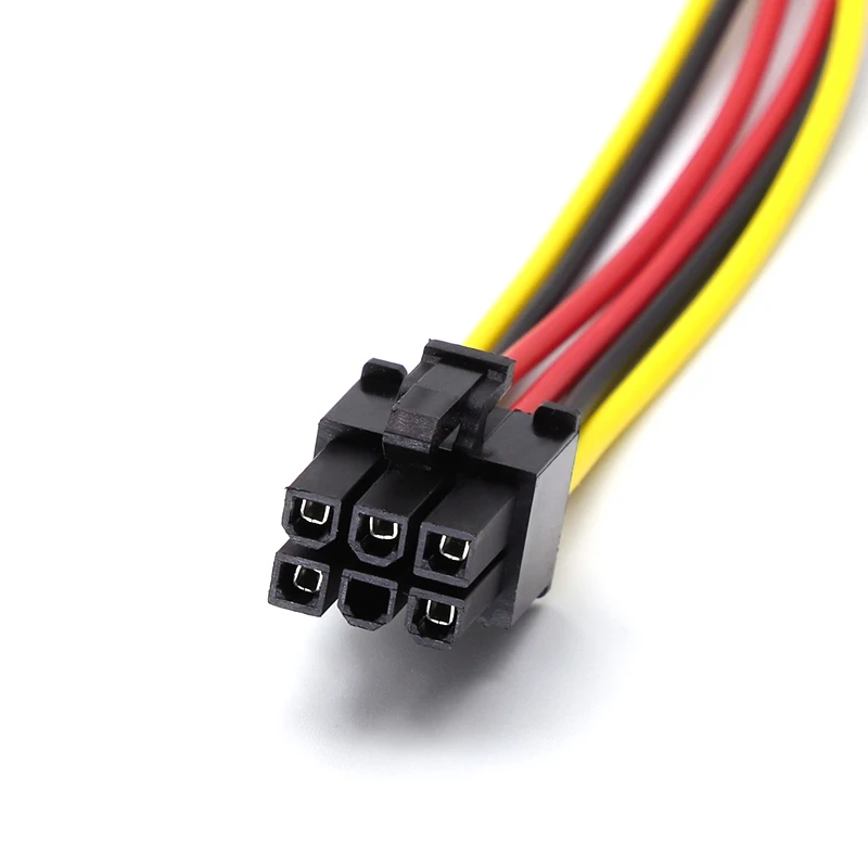 1pcs IDE Dual 4pin Molex Male to 6 Pin Male PCI-Express Molex Power Cable for Video Cards Power Adapter External Cable