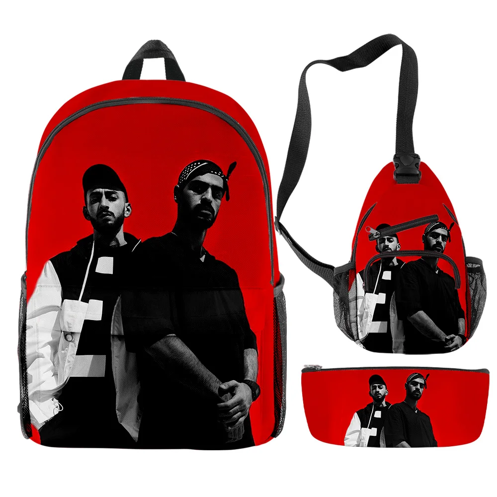 Classic Miyagi & Andy Panda Band 3D Print 3pcs/Set pupil School Bags Trendy Travel Laptop Backpack Chest Bag Pencil Case