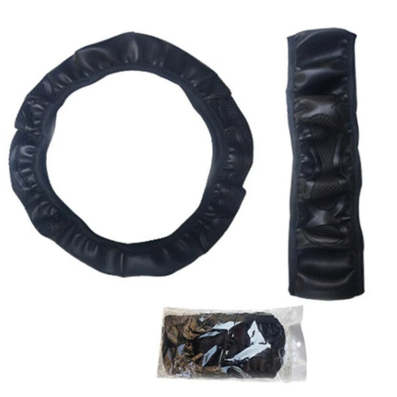 Autoteile für 37-38cm Lenkradbezüge aus PU-Kohlefaser-Leder ohne Innenring, geeignet für Autozubehör. – Detail 8