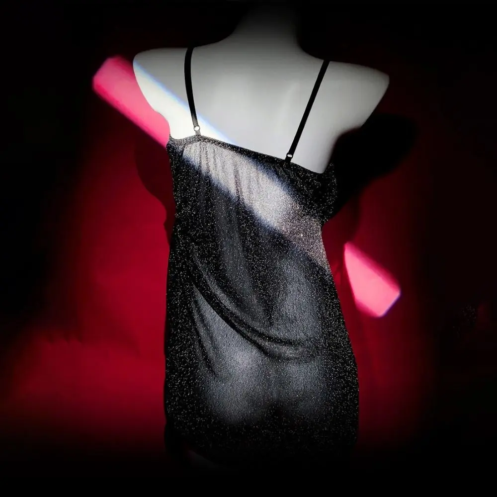 패션 투명 반짝이는 실크 나이트가운 민소매 여성 란제리 레이스업 나이트웨어 플리츠 딥 V 나이트드레스 선물