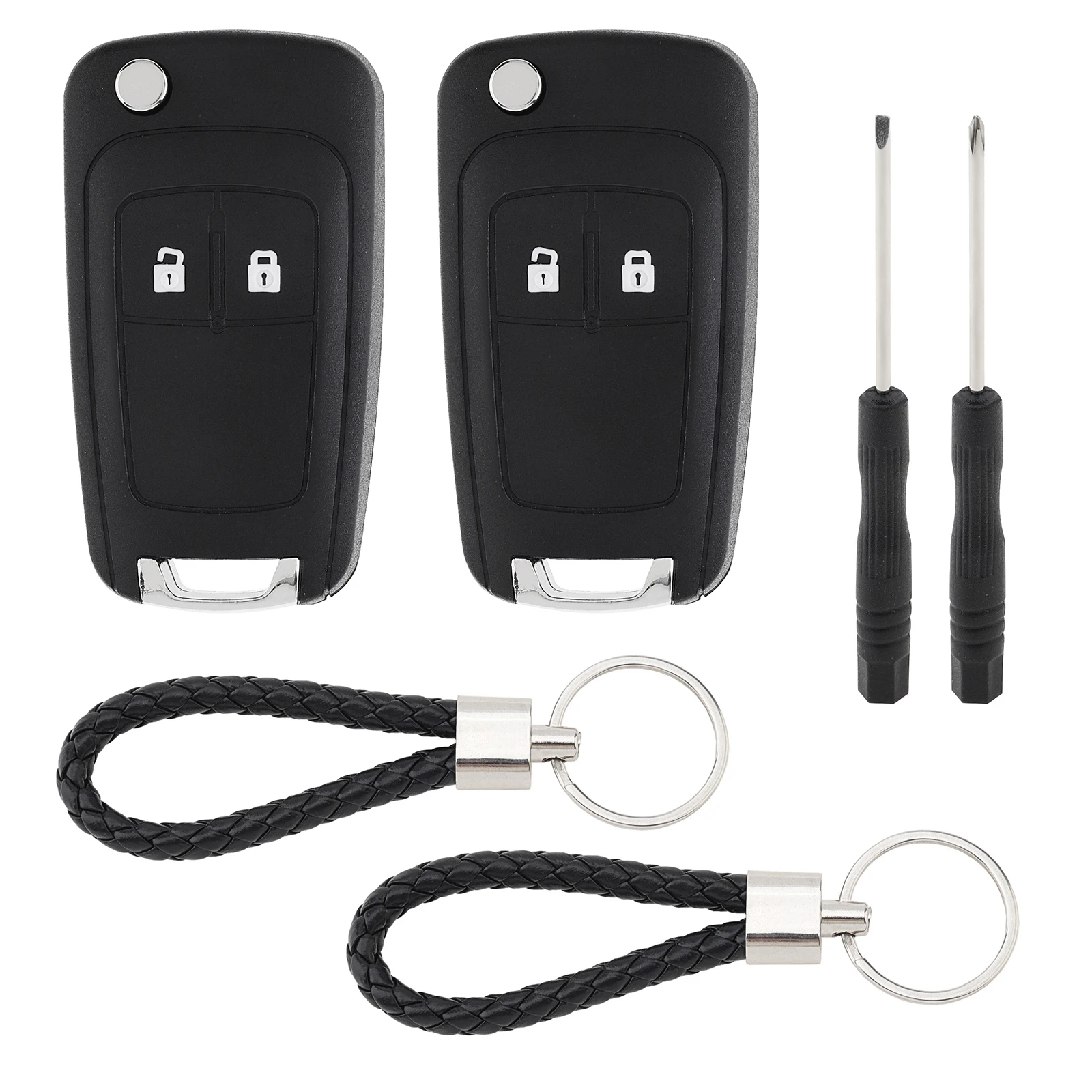 Carcasa para mando a distancia de coche, 2 uds., 2 y 3 botones, compatible con Opel Zafira Vauxhall Astra Insignia Vectra Corsa Mokka Cascada Adam Meriva