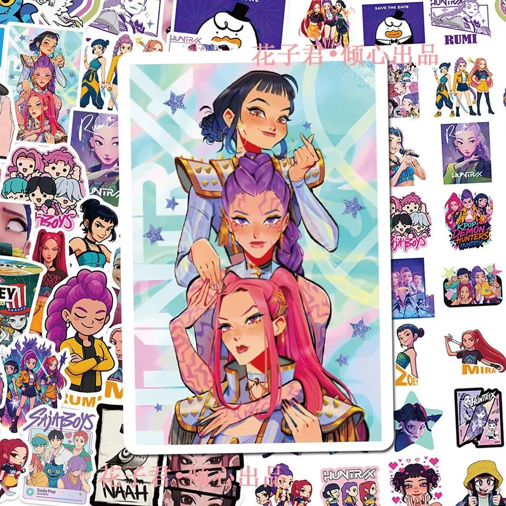 Juego de 60 uds de pegatinas Kpop Demon Hunters Derpy Tiger, Graffiti impermeable, funda de teléfono DIY, pegatina para ordenador portátil