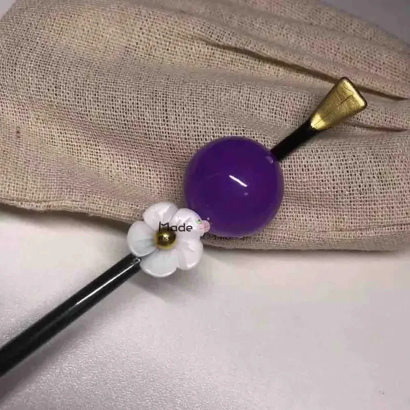 2025 aaa Takerlama Tamayo Cosplay épingle à cheveux Anime Kimetsu No Yaiba violet perle fleur épingles à cheveux japonais Kimono bijoux accessoire