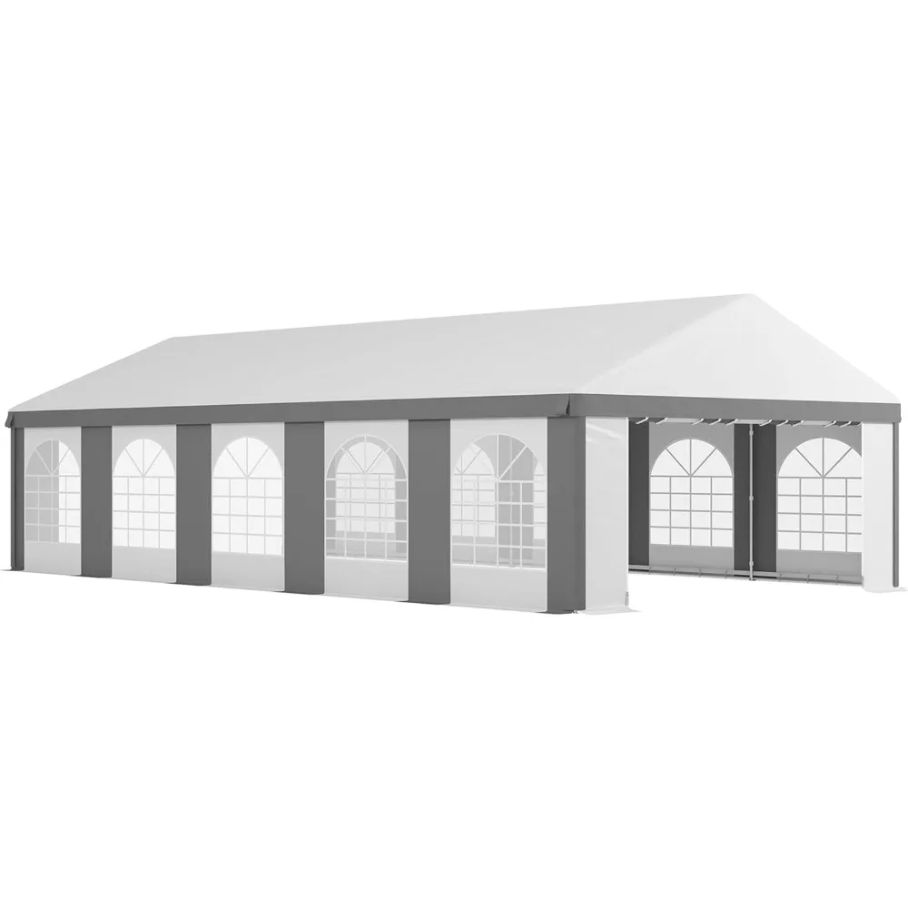 

16' x 32' Heavy Duty Party Tent & Carport with Removable Sidewalls and Double Doors, Large Canopy Tent, Sun Shade Shelter