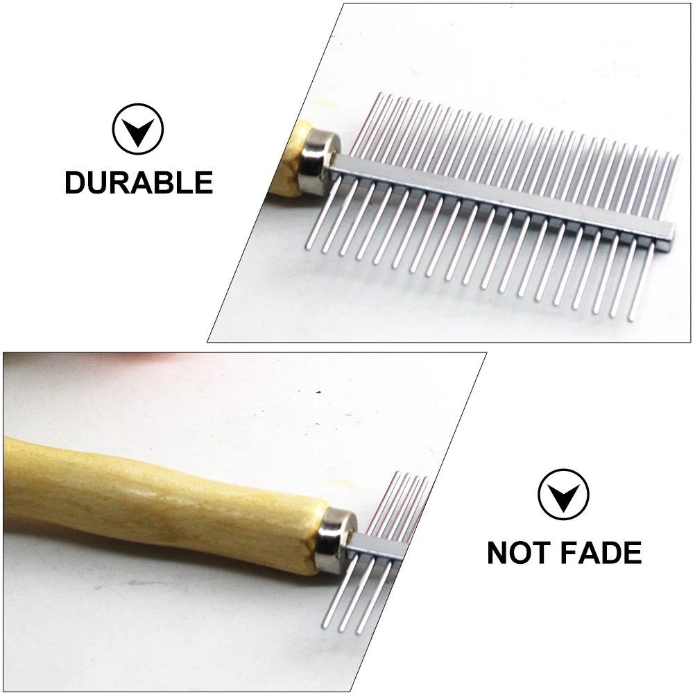 

2 Pcs Pet Grooming Comb Durable Stainless Steel Wood Fine Teeth Supply Cleaning Tool Flea Dirt Remover Loose Hair