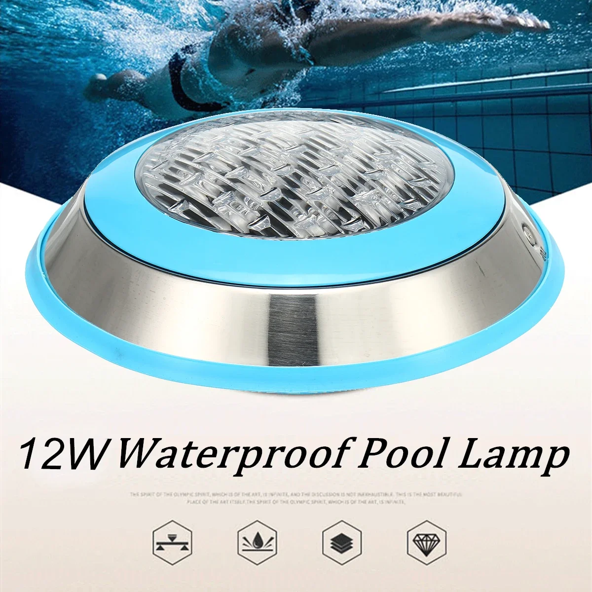 Imagem -02 - Impermeável Led Piscina Luz Iluminação Exterior Subaquática Fontes Lâmpada Jardim Pond Luz 12 v 24v