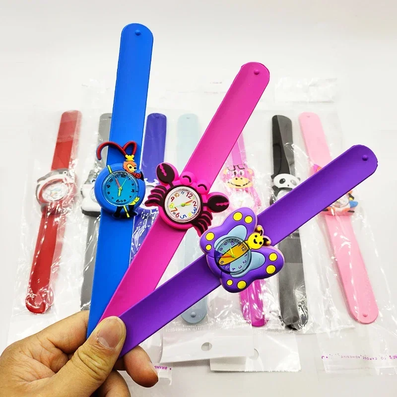 2025 New Children Cartoon Watches Cute Monkey Panda Toy Kids Slap Watches Baby Unicorn Watch Boy Girl Birthday Gift Clock