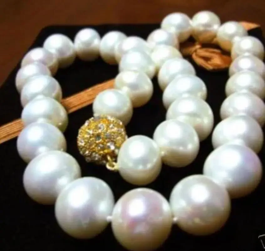 

Fashion jewelry Beautiful AAA 11-12MM SOUTH SEA WHITE PEARL NECKLACE 17" Noble style Natural Fine jewe